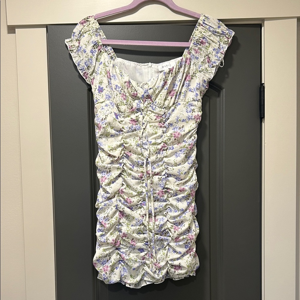 Floral Ruched Mini Dress